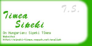 timea sipeki business card